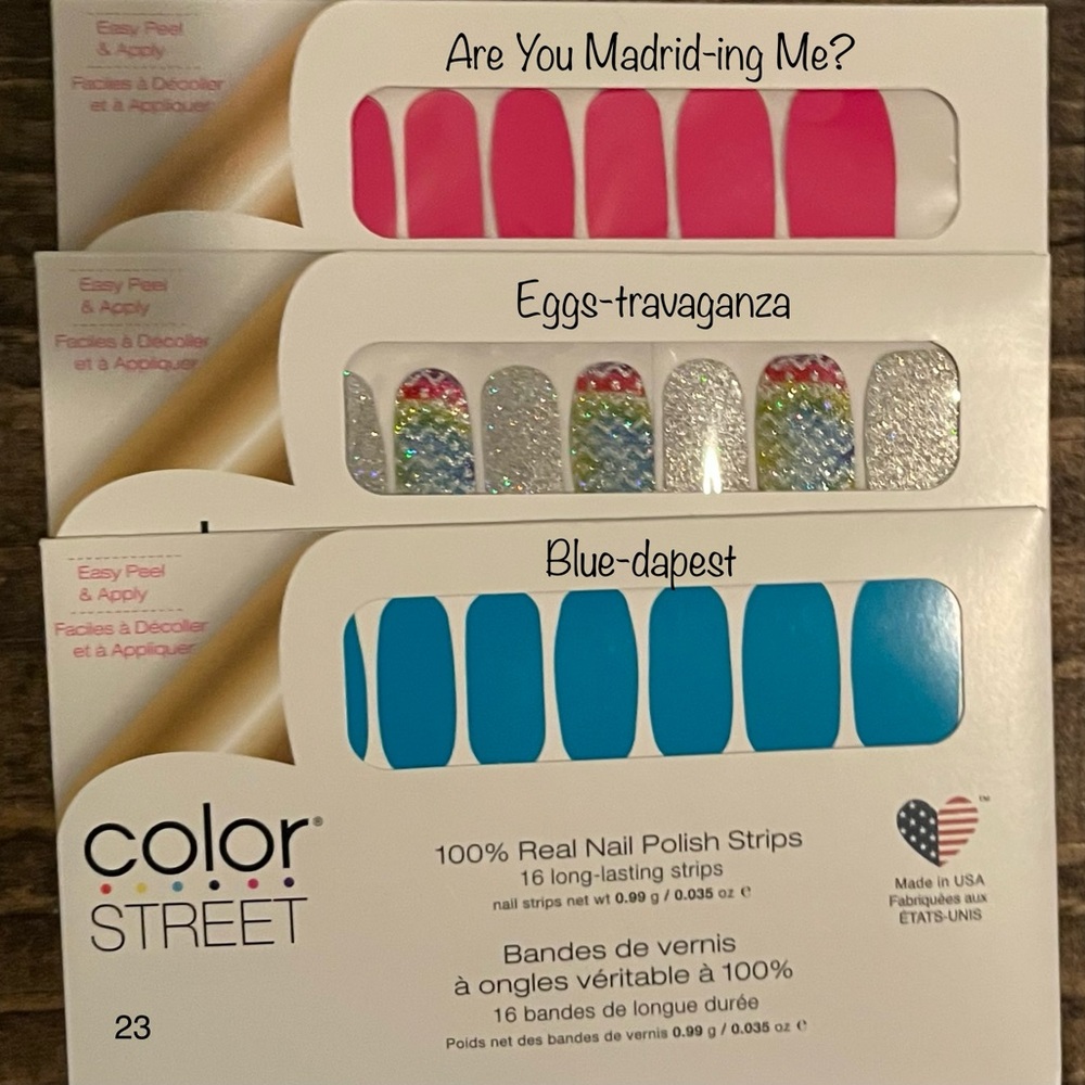 NWT 3 Retired Color Street Nail Polish Strips!